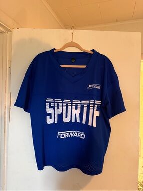 wild fable Royal Blue SPORTIF Graphic V-Neck Tee